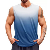 FOESCE 2025 Summer Fashion Tank Top Men Gradient Color Loose Sports Vest Male Quick drying Sleeveless undershirt men Tops Running Vest