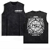 FOESCE 2025 Ateez Europe Tour Towards The Light Tops Men Women's Clothing Korean Fashion Hip Hop T-shirt Cotton Vintage Washed Tank Top