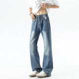 FOESCE Fashion wide leg jeans Men 2025 trend Casual Pantsbell-bottoms unisex washed Jeans Skinny Work Trousers Male Jeans Men Clothing