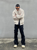 FOESCE 2025 BLAEXIT Destroyed Erosion Jeans Men's Ins Fashion Brand ro Pants High Street vibe Broken Straight Barrel Micro Flared Pants