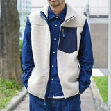 Fleece Motorcycle Jacket Vest Men's Women's Outwear Lamb Wool Jacket Autumn and Winter Outdoor Sports Casual Loose Jacket Vest