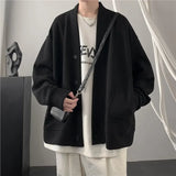 Men Cardigan V-neck Cardigan Hoodie Men Fashion Style Spring and Autumn New Lazy Wind Loose Casual Jacket Men Coat
