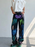 FOESCE Oldschool hand-painted oil painting jeans with colorful paint style, high-end pants, trendy floor mops
