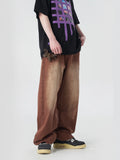 FOESCE NSTNEW START Brown Washed Distressed Pants New Basic Versatile Straight Casual denim Jeans men men's streetwear hiphop 2025