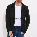 FOESCE Men's Suede Jacket Men's Dress Jackets for Suit Elegant Clothes Man New in Coats and Jackets Mens Suits Luxury Man Coat Blazers