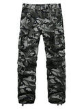 FOESCE Men's Casual Cargo Pants Camo Pants Combat Work Pants with 8 Pockets(No Belt)