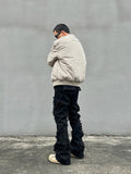 FOESCE 2025 BLAEXIT Destroyed Erosion Jeans Men's Ins Fashion Brand ro Pants High Street vibe Broken Straight Barrel Micro Flared Pants