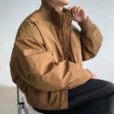FOESCE Autumn Winter Cotton Padded Jacket Men Stand Collar Warm Comfortable Thick Bomber Jacket Mens Casual Zip Up Short Jacket
