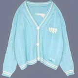 FOESCE 2025 Europe and the United States star with autumn and winter new style sweater embroidered cardigan temperament bright color ca