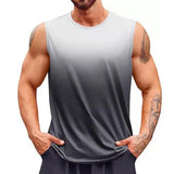 FOESCE 2025 Summer Fashion Tank Top Men Gradient Color Loose Sports Vest Male Quick drying Sleeveless undershirt men Tops Running Vest