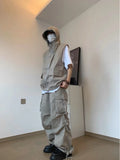 FOESCE ICEGZ37 | Unique Deconstructed Design for Personalized Workwear Pants Sleeveless Vest Top Coat Loose Set Fashion