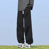 FOESCE Mens Casual Sweatpants Loose Fit Straight Leg Elastic Hem Adjustable Stretchable Joggers Trousers Outdoor Lounge Comfort Pants