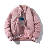 Winter Fashion Jacket Men Women Letter Embroidery Baseball Jacket Japanese Streetwear Vintage Coat Hooded Casual Autumn 2021