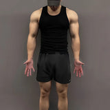 FOESCE Fitness Threaded Vest For Men Summer New Tight-Fitting Elastic Quick-Drying Breathable Sports Sleeveless Striped Vest For Men
