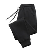 FOESCE Mens Casual Pants Autumn Winter Fleece Sweatpants Men Running Jogger Sports Gym Trousers Fashion Solid Color Workout Long Pants