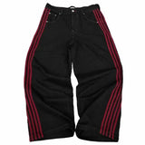 FOESCE Y2K baggy men Jeans NEW Splicing embroidery Striped high quality Jeans Harajuku men women Hip Hop streetwear Casual Loose jeans