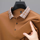 FOESCE Light luxury brand polo shirt long sleeved spring and autumn new style comfortable and breathable casual striped lapel T-shirt
