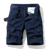 FOESCE Men Summer Brand New Solid Casual Classic Cargo Shorts Men Fashion Cotton Multi-pocket Shorts Men Outwear Breathable Shorts Male