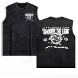 FOESCE 2025 Ateez Europe Tour Towards The Light Tops Men Women's Clothing Korean Fashion Hip Hop T-shirt Cotton Vintage Washed Tank Top