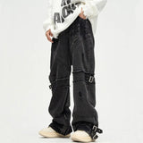 Kanye Y2K Streetwear Black Baggy Ripped Stacked Jeans Cargo Pants For Men Clothing Straight Denim Trousers Pantalon Homme