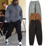 FOESCE Solid Color Season 6 Sweatpants Men Women Street Fashion Kanye West Casual Pants High Quality Cotton Zipper Pocket Trousers