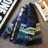 FOESCE Spring Cardigan Oversized Sweater Men Pullover Hip Hop Streetwear Loose Knitwear Harajuku Knitted Sweater Coat