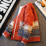 FOESCE Spring Cardigan Oversized Sweater Men Pullover Hip Hop Streetwear Loose Knitwear Harajuku Knitted Sweater Coat