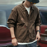 FOESCE Spring Thin Denim Jacket Men's Youth Trendy Workwear Korean Casual Jacket Loose and Versatile Top
