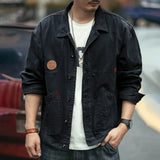 FOESCE Spring Thin Denim Jacket Men's Youth Trendy Workwear Korean Casual Jacket Loose and Versatile Top