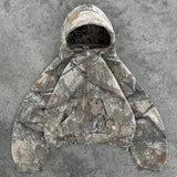 FOESCE Streetwear Camo Zip Hoodie Y2K Clothes Mens Womens Hip Hop Tactical Camo Graphics Oversized Hoodie Sweatshirt Gothic Jacket