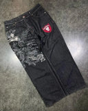 FOESCE Streetwear Fashion New Multi-pocket Washed Baggy Jeans Men And Women Y2K Hip-hop Harajuku Casual Gothic High Waist Wide Trouser