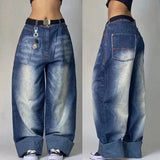 FOESCE Streetwear Fashion New Multi-pocket Washed Baggy Jeans Men And Women Y2K Hip-hop Harajuku Casual Gothic High Waist Wide Trouser