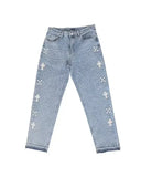 Foesce Streetwear Skull Pocket Embroidered Jeans Y2K Hip Hop Retro Baggy Jeans Black Pants Mens Punk Rock Low Rise Wide Leg Trousers