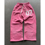 Foesce Streetwear Y2K Casual Baggy Sweatpants Drawstring Sports Pants Zipper Cardigan Fashion Digital Print Hooded Men Women Street Set