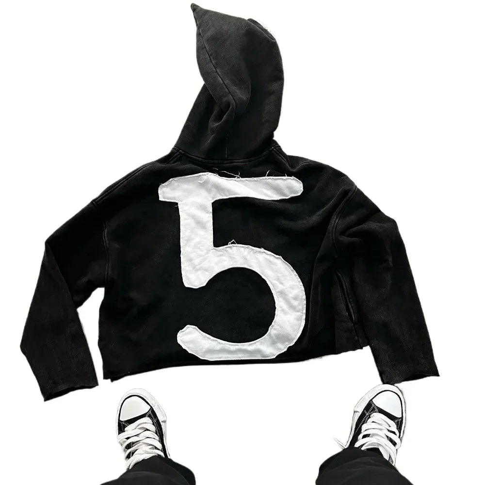 Foesce Streetwear Y2K Hoodie New Fashion American Vintage Letter Embroidered Hoodie Men Women Harajuku Gothic Oversized Sweater Tops