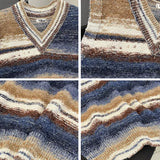 FOESCE Striped Sweater Vests Men Casual Vintage Soft Handsome Sleeveless Knitwear Autumn Winter Japanese Style Harajuku All-match Chic