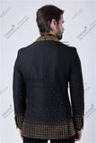 FOESCE Stunning Jewelry Ornament Tuxedos Men Suits Customized Shawl Lapel Groom Wedding Prom Blazers Male 2 Pieces Set Ternos Completo