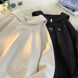 Suede sweatshirt hooded sweatshirt hooded American clothes spring and autumn retro trendy loose casual brand jacket harajuku Y2K