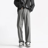 FOESCE Suit Pants Men Slim Fit Fashion Social Mens Dress Pants Korean Casual Straight Pants Mens Office Formal Trousers Large Size 5XL