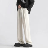 FOESCE Suit Pants Men Slim Fit Fashion Social Mens Dress Pants Korean Casual Straight Pants Mens Office Formal Trousers Large Size 5XL