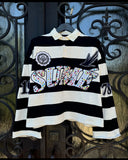 FOESCE Sum Spring and Autumn Men's Long Sleeved Polo Shirt Casual Fashion Classic Lapel Neck Shirt Kleinstone Embroidery Stripe T Shirt