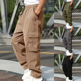 FOESCE Summer youth leisure sports cargo pants men Europe and the United States loose straight casual pants men