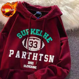 Sweatshirt for Men Hoodies Y2k Vintage Male Clothes Letter Aesthetic Fleeced Blue Hooded Streetwear Autumn Cheap Designer Funny