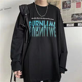 FOESCE T Shirt for Men Anime Long Sleeves t-shirts Men's clothing Autumn Y2k Gothic Oversized Graphic T Shirts Streetwear Harajuku Tops