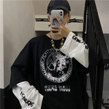 FOESCE T Shirt for Men Anime Long Sleeves t-shirts Men's clothing Autumn Y2k Gothic Oversized Graphic T Shirts Streetwear Harajuku Tops