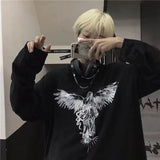 FOESCE T Shirt for Men Anime Long Sleeves t-shirts Men's clothing Autumn Y2k Gothic Oversized Graphic T Shirts Streetwear Harajuku Tops