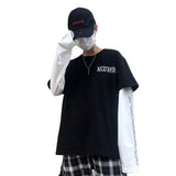 FOESCE T Shirt for Men Anime Long Sleeves t-shirts Men's clothing Autumn Y2k Gothic Oversized Graphic T Shirts Streetwear Harajuku Tops
