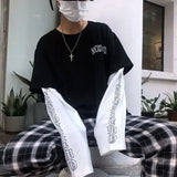 FOESCE T Shirt for Men Anime Long Sleeves t-shirts Men's clothing Autumn Y2k Gothic Oversized Graphic T Shirts Streetwear Harajuku Tops