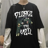 FOESCE T Shirt for Men Anime Long Sleeves t-shirts Men's clothing Autumn Y2k Gothic Oversized Graphic T Shirts Streetwear Harajuku Tops