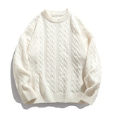 FOESCE TFETTERS Brand Grey Braid Sweaters for Mens Classics O Neck Japan Fashion Knitted Sweater Male 2025 New Winter Casual Clothing